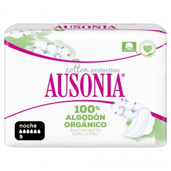 compresas higienicas femeninas ausonia cotton protection noche alas 9 u