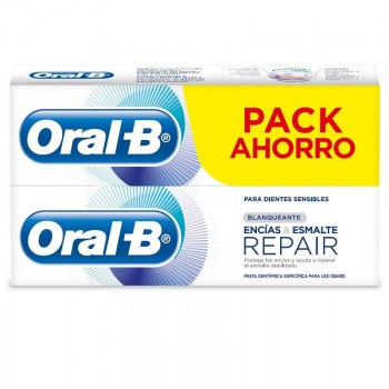 oral b pasta encias esmalte repair blanqueante 2 envases 75 ml 25 ml